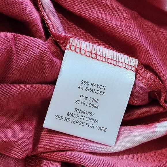 Olivia Sky Longsleeve Top For Women size 1X Tie-dye Pink Feels Soft - Picture 9 of 11